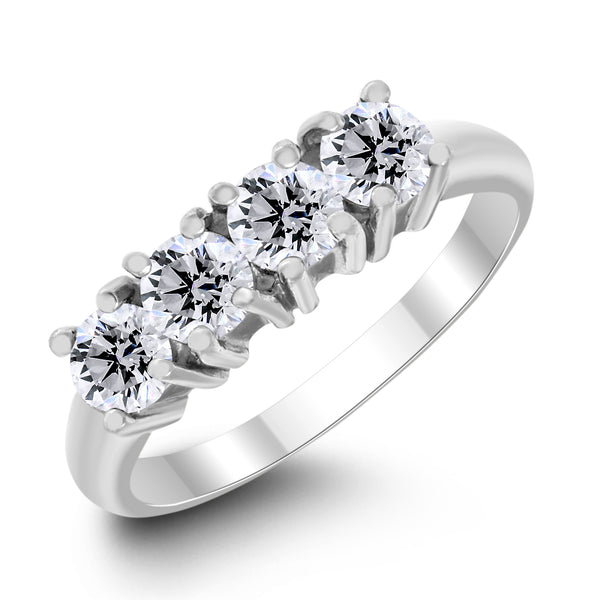 4 Stone Diamond Ring (0.96 ct Diamonds) in Platinum