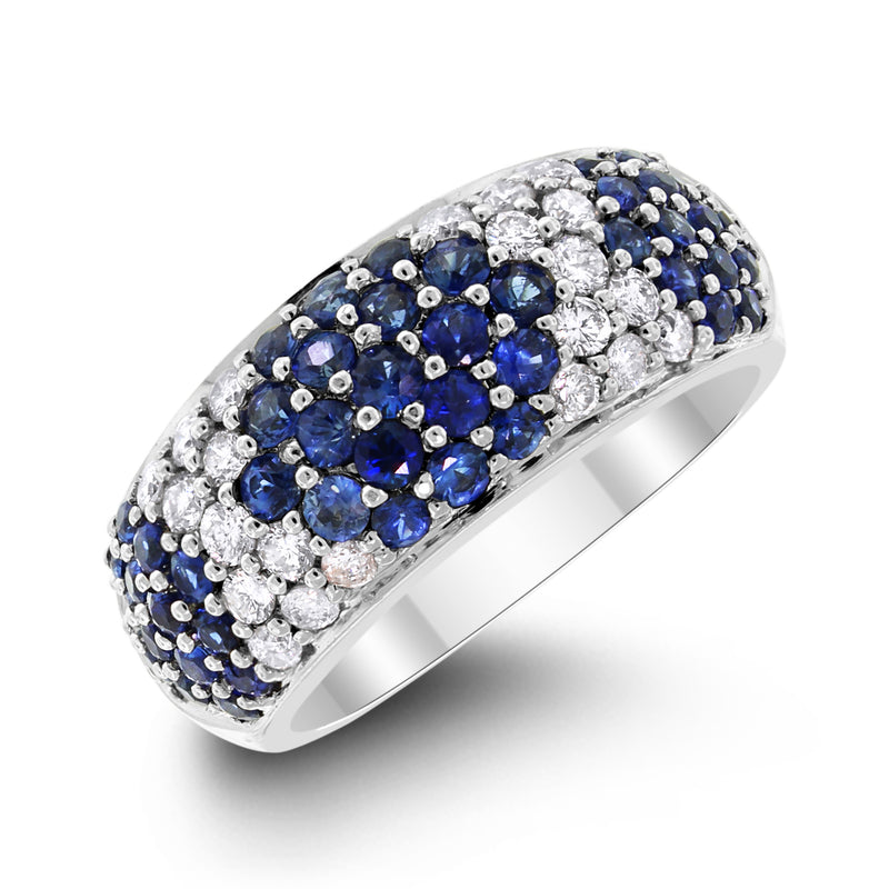 Tapestry Sapphire & Diamond Band (2.17 ct Diamonds & Sapphires) in White Gold
