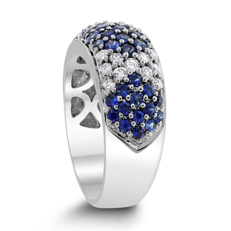 Tapestry Sapphire & Diamond Band (2.17 ct Diamonds & Sapphires) in White Gold