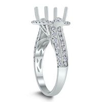 Silvana Engagement Setting for a 3 ct Round (1.00 ct Diamonds) in White Gold