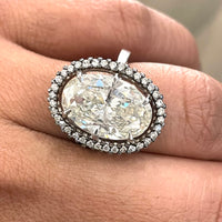 The Antique Engagement Ring (6.20 ct Oval KVVS2 IGI Diamond) in Platinum