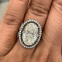 The Antique Engagement Ring (6.20 ct Oval KVVS2 IGI Diamond) in Platinum