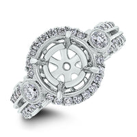 Riva Engagement Setting for a 2.4 ct Round (0.69 ct Diamonds) in White Gold