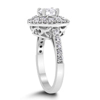Ripples Engagement Ring Bridal Set (0.85 ct Round FSI3 EGLUSA Diamond) in White Gold