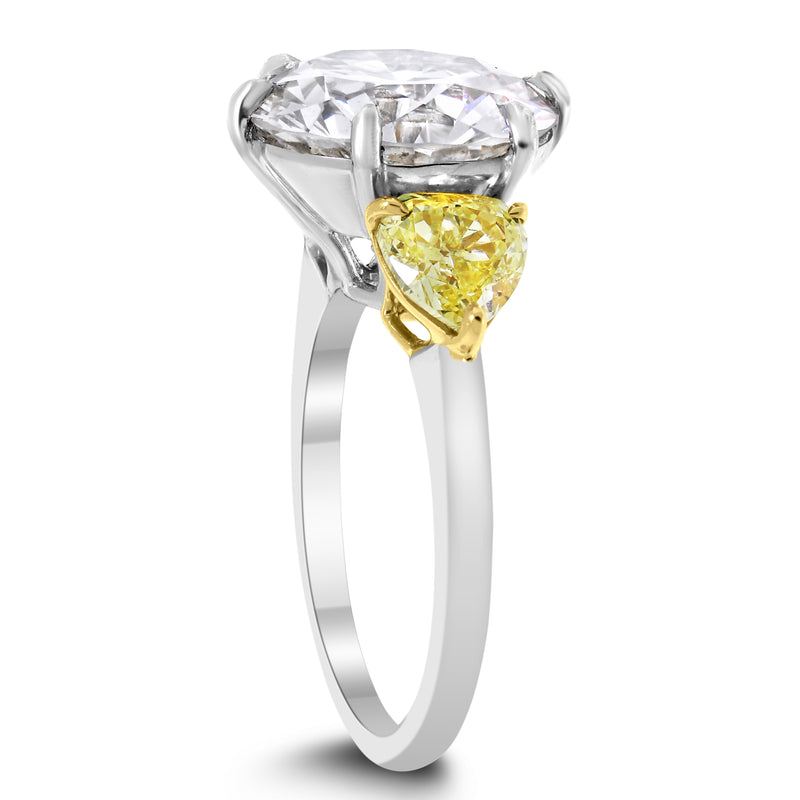 Sun & Moon Engagement Ring (6.20 ct Round JVVS1 EGLUSA Diamond) in Platinum