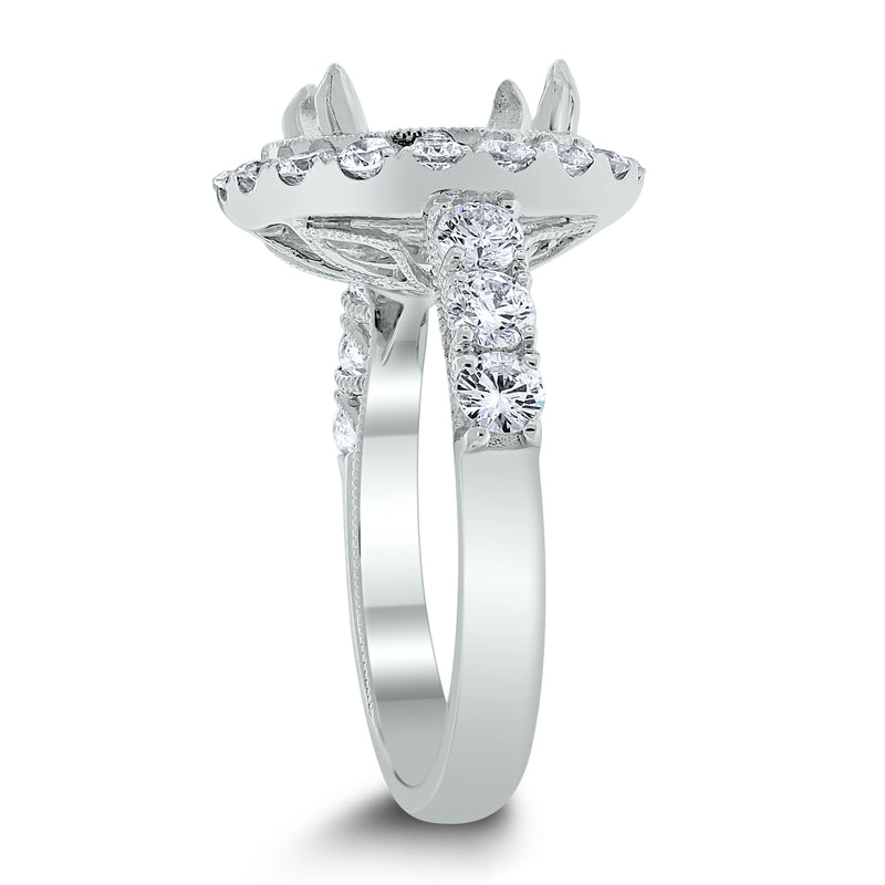 Vienna Engagement Setting for a 4.5 ct Round (1.45 ct Diamonds) in White Gold