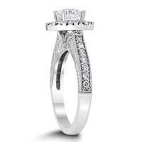 Rita Engagement Ring Bridal Set (1.06 ct Round GVS2 EGLUSA Diamond) in White Gold