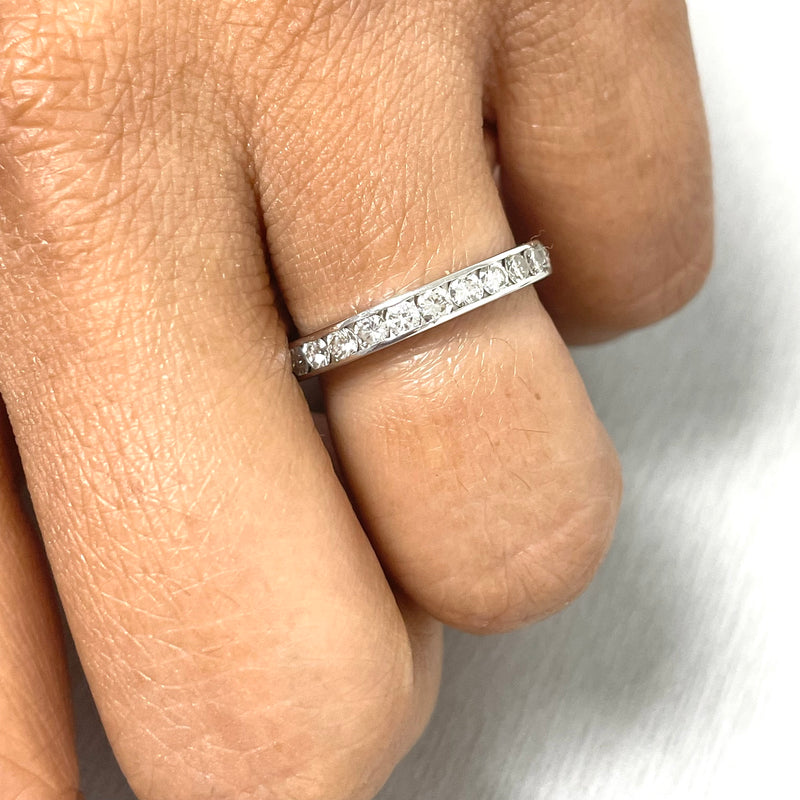 Channel Set Eternity Band (1.30 ct Diamonds) in White Gold