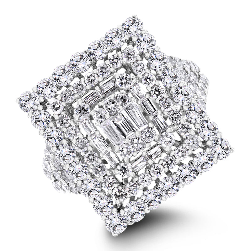 Crystal Diamond Ring (2.59 ct Diamonds) in White Gold