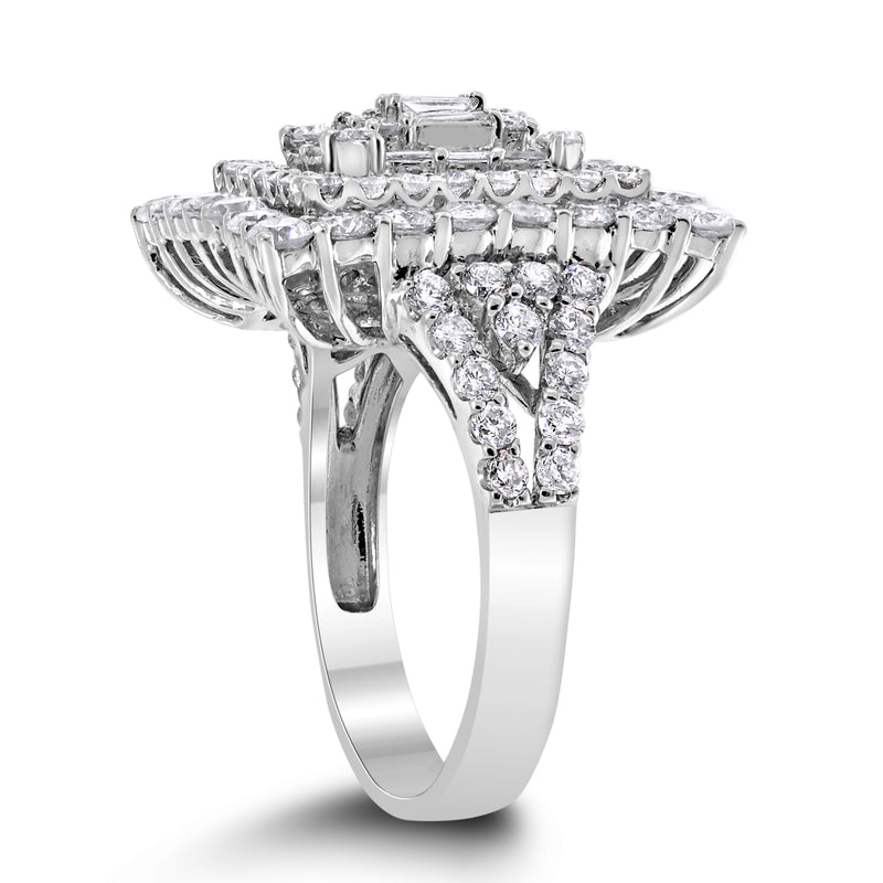 Crystal Diamond Ring (2.59 ct Diamonds) in White Gold