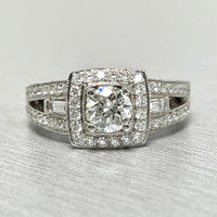 Larissa Halo Ring (0.58 ct Round Diamond) in White Gold