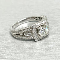 Larissa Halo Ring (0.58 ct Round Diamond) in White Gold