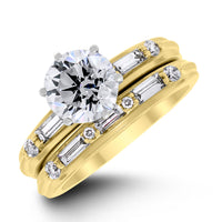 Serena Engagement Ring Bridal Set (1.50 ct Round HSI3 EGLUSA Diamond) in Yellow Gold