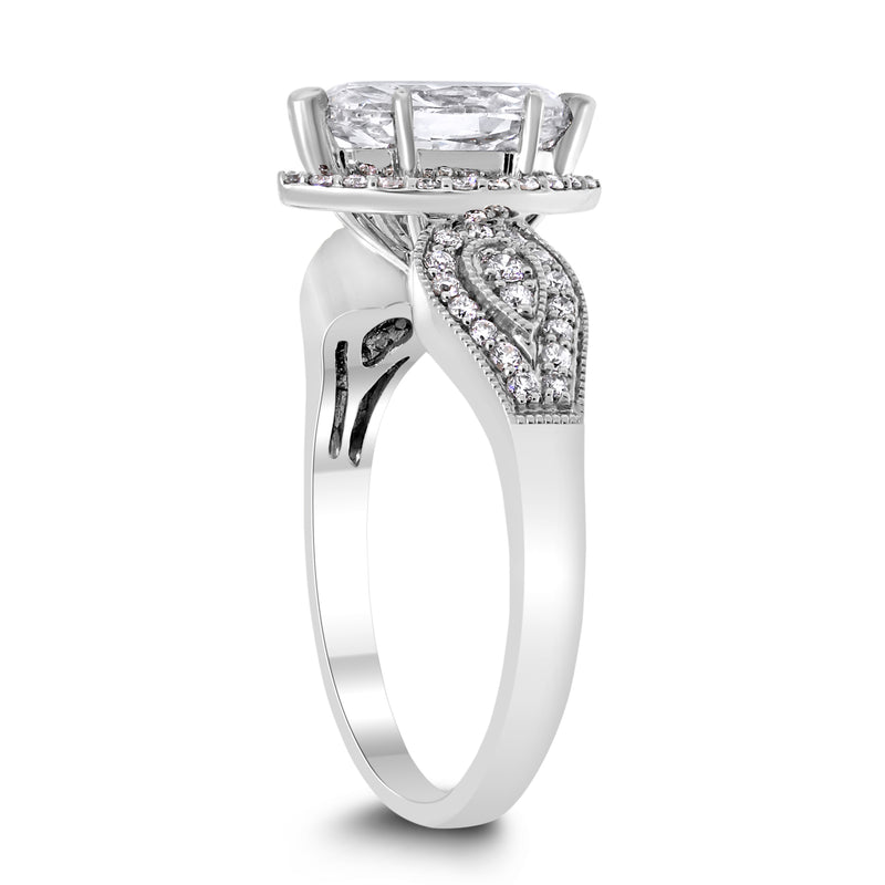 White Swan Engagement Ring (1.00 ct Marquise IJ SI1 Diamond) in White Gold