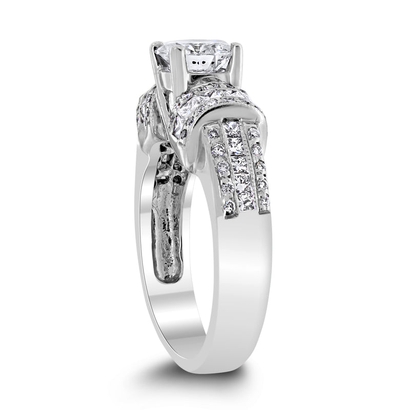 Francine Engagement Ring (1.00 ct Round GSI2 EGLUSA Diamond) in White Gold