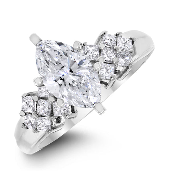 Kristina Engagement Ring (1.23 ct Marquise DSI1 EGLUSA Diamond) in White Gold