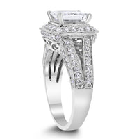 The Regal Engagement Ring (1.52 ct Princess GVS2 EGLUSA Diamond) in White Gold
