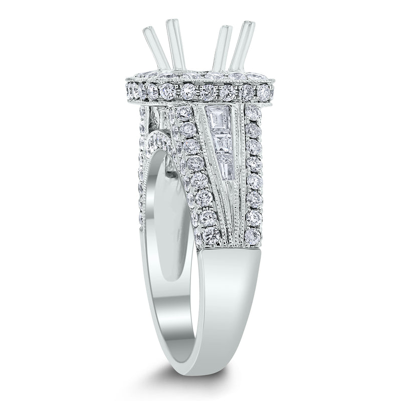 Nancy Engagement Setting for a 1.60 ct Round (1.55 ct Diamonds) in White Gold