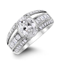 Bridget Engagement Ring (1.56 ct Oval ESI2 EGLUSA Diamond) in White Gold