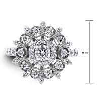 Snowflakes Diamond Ring (1.26 ct Diamonds) in White Gold