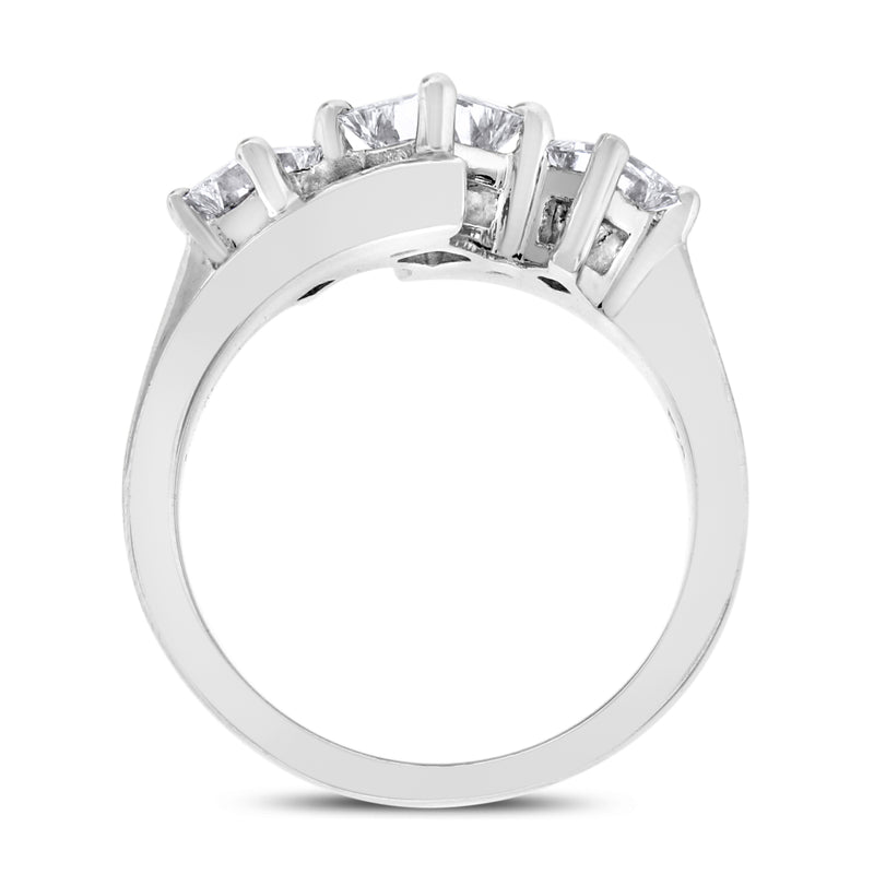Trinity Engagement Ring (1.20 ct Princess Cut Diamonds) in White Gold