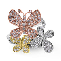Butterflies Diamond Ring (1.75 ct Diamonds) in Gold