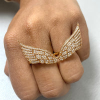 2 Finger Wings Diamond Ring (0.86 ct Diamonds) in Rose Gold