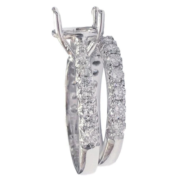 French Engagement Setting Bridal Set (1.28 ct Diamonds) in White Gold