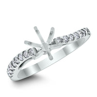 Curves Engagement Setting for a 0.90 ct Round (0.28 ct Diamonds) in White Gold