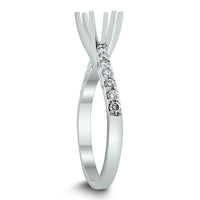 Curves Engagement Setting for a 0.90 ct Round (0.28 ct Diamonds) in White Gold