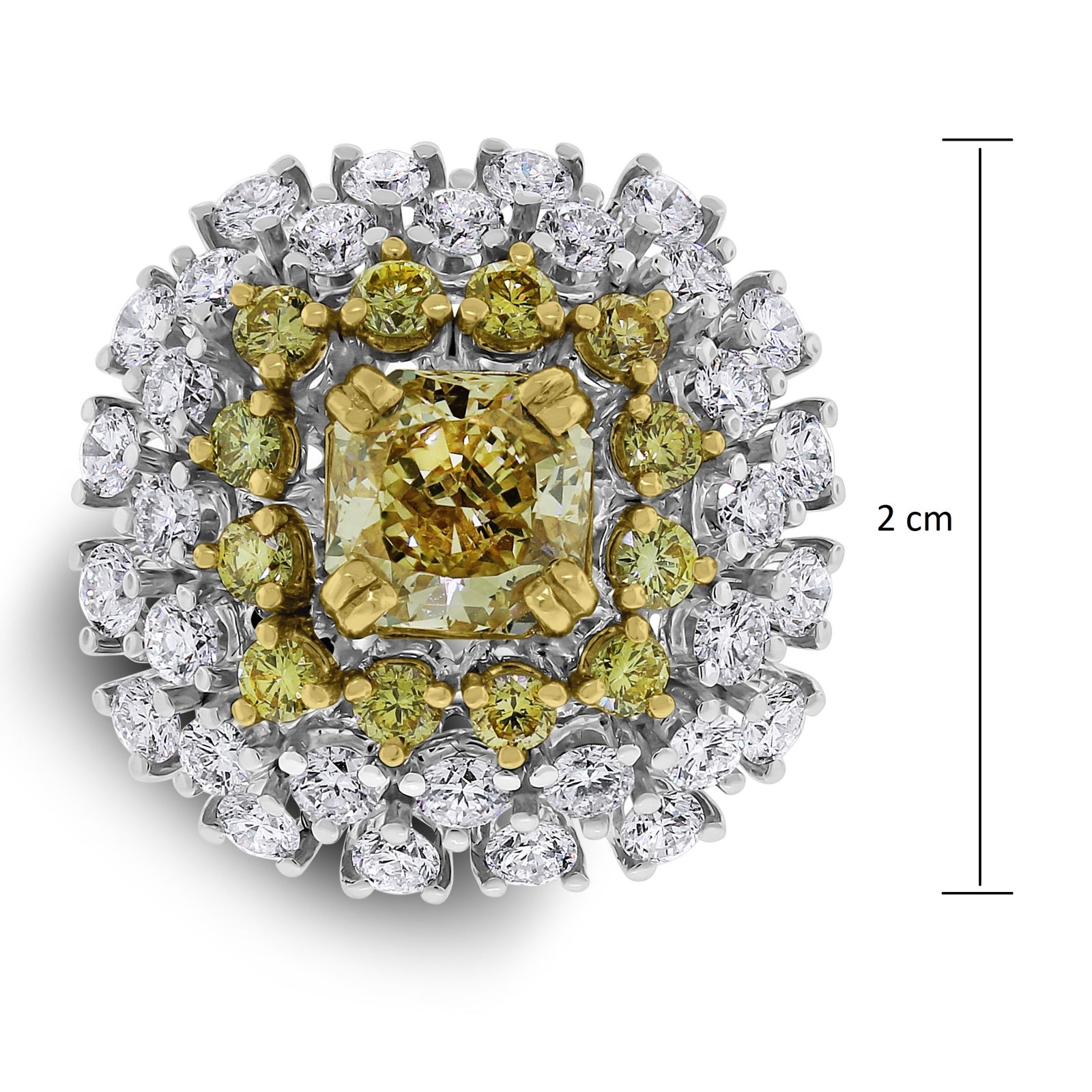 Genelia Yellow Diamond Solitaire Cocktail Ring (3.44 ct