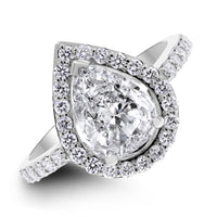 Shauna Engagement Ring (1.44 ct Pear Shape ESI1 EGLUSA Diamond) in White Gold