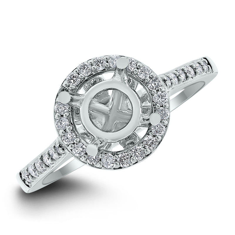 Blossom Engagement Setting for a 1.25 ct Round (0.35 ct Diamonds) in White Gold