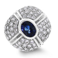 Starry Crossroads Diamond & Sapphire Ring (3.60 ct Sapphire & Diamonds) in White Gold