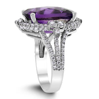Purple Crush Amethyst Ring (10.47 ct Amethyst & Diamonds) in White Gold