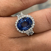 Ice Princess Diamond & Sapphire Ring (7.67 ct Sapphire & Diamonds) in White Gold