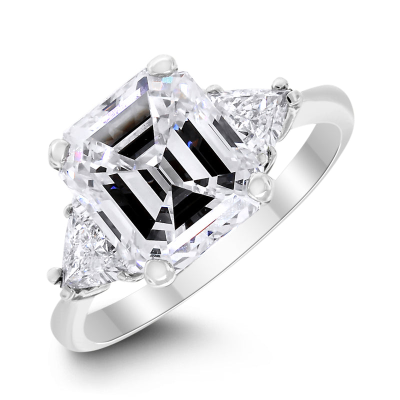 Emerald Cut Engagement Ring (3.07 Emerald Cut HVVS1 GIA Diamond) in Platinum