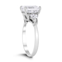 Emerald Cut Engagement Ring (3.07 Emerald Cut HVVS1 GIA Diamond) in Platinum