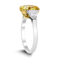 Illuminati Engagement Ring (3.07 ct Cushion Fancy Yellow VVS1 GIA Diamond) in Platinum
