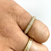 Triple Row Almost Eternity Pave Ring (1.03 ct Diamonds) in Yellow Gold