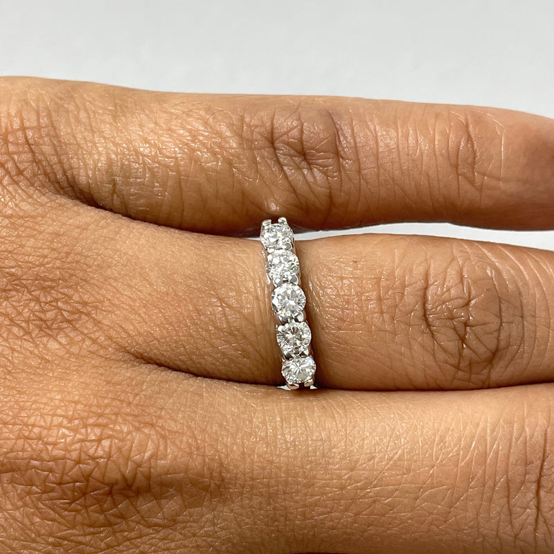 5 Stone Emerald Cut Diamond Engagement Ring - South Bay Jewelry