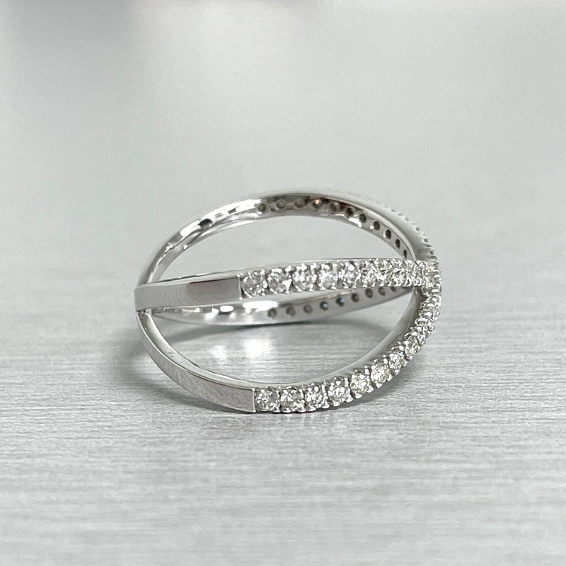 Everyday Criss-Cross Ring (0.50 ct Diamonds) in White Gold