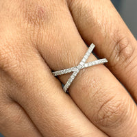 Everyday Criss-Cross Ring (0.50 ct Diamonds) in White Gold