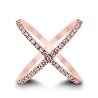 Xena Diamond Cross Ring (0.53 ct Diamonds) in Rose Gold