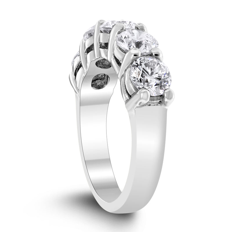 5 Stone Diamond Ring (2.53 ct Diamonds) in White Gold