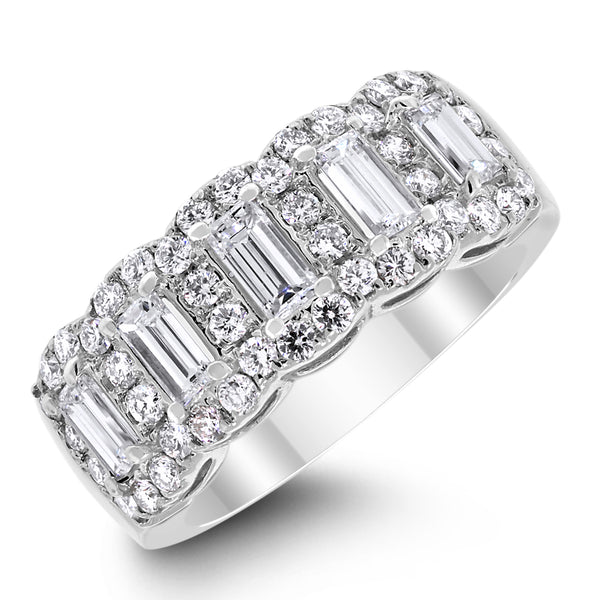 Alina Halo Diamond Ring (1.41 ct Diamonds) in White Gold