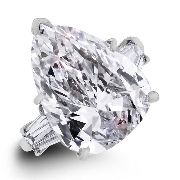 Divina Engagement Ring (8.19 ct Pear Shape JKSI2 EGLUSA Diamond) in Platinum