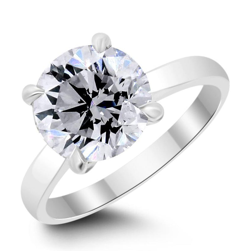 Solitaire Engagement Ring (3.01 ct Round JSI1 GIA Diamond) in Platinum