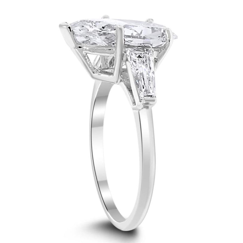 Liliana Engagement Ring (3.47 ct Pear Shape HSI2 EGLUSA Diamond) in Platinum