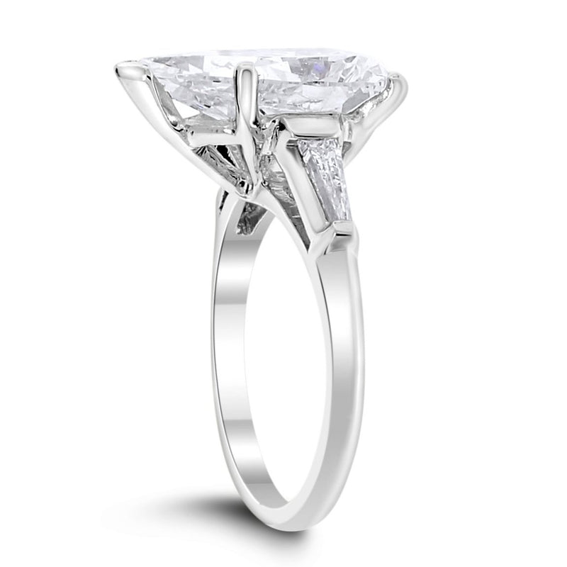 Emilia Engagement Ring (3.47 ct Pear Shape ISI1 EGLUSA Diamond) in Platinum